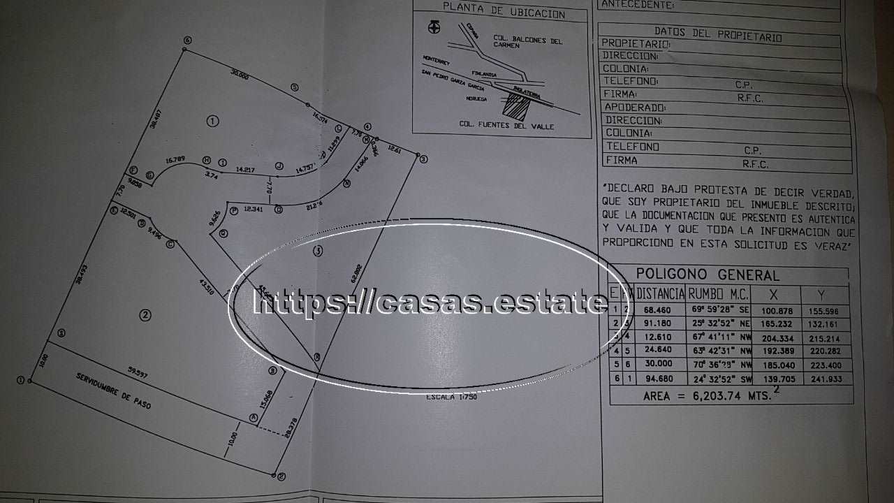 Terreno Venta Fuentes del Valle planos